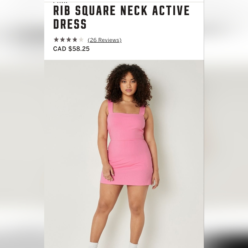 Victoria Secret Rib Square Neck Active Dress